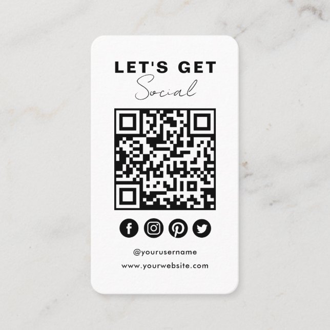 Carte De Visite Connectez-vous aux médias sociaux américains QR Co (Devant)