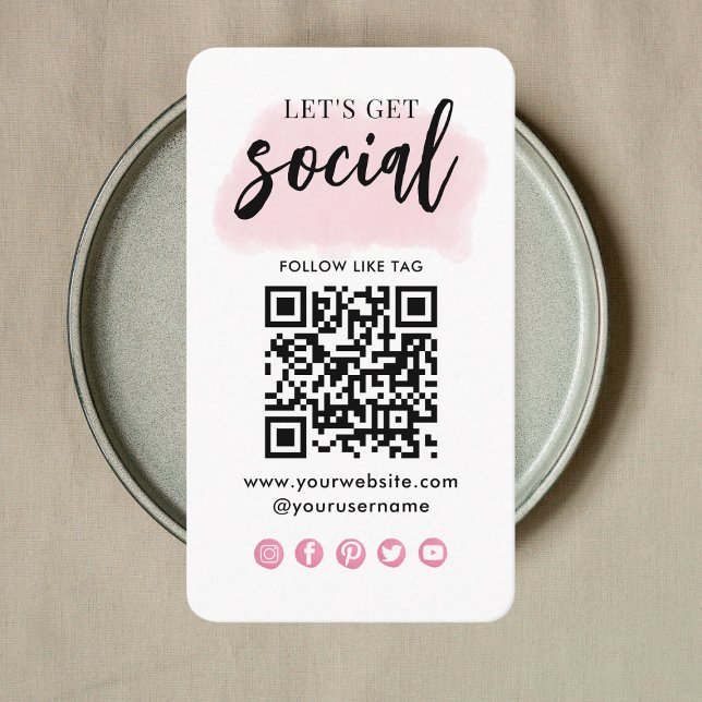 Carte De Visite Connectez-Vous Aux Médias Sociaux Américains QR Co (Créateur téléchargé)