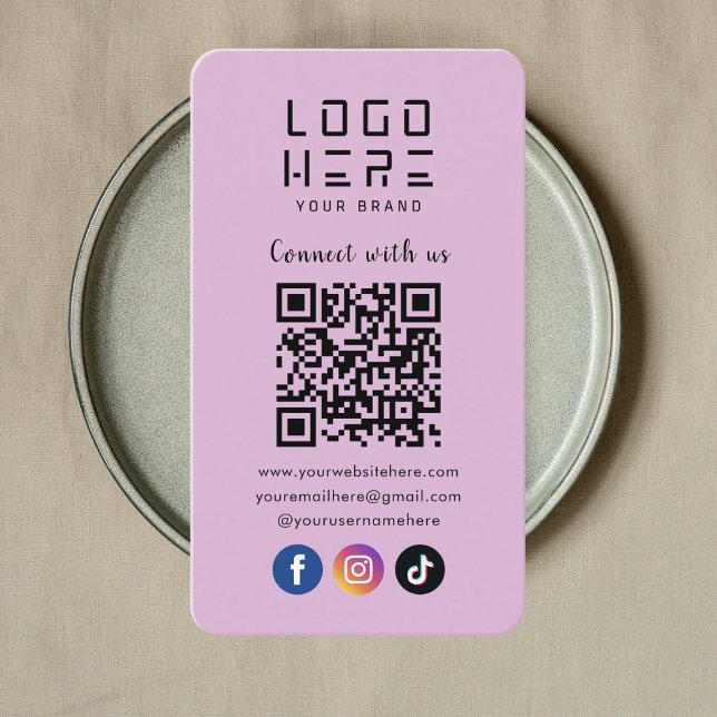 Carte De Visite Connectez-Vous Aux Médias Sociaux Américains QR Co (Créateur téléchargé)