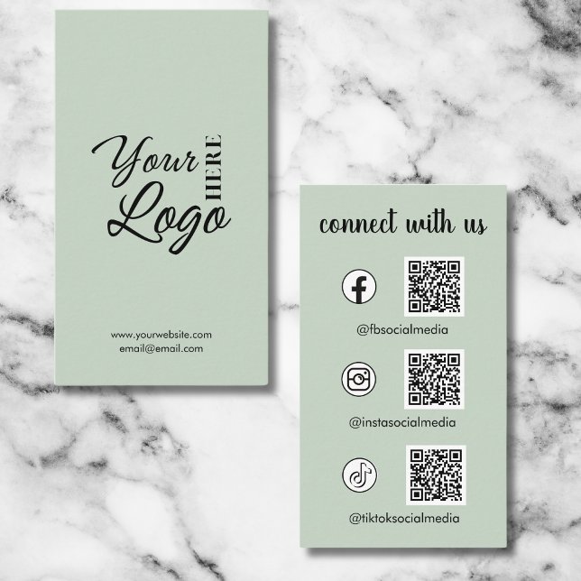 Carte De Visite Connectez-Vous Aux Médias Sociaux Américains QR Co (Créateur téléchargé)