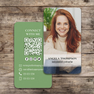 Carte De Visite Connectez-vous avec moi Code QR Photo Simple Mod