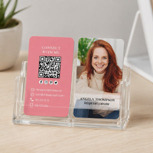 Carte De Visite Connectez-vous avec moi Code QR Photo Simple Mod