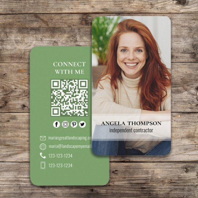 Carte De Visite Connectez-vous avec moi | Code QR Photo Simple Mod (Créateur téléchargé)