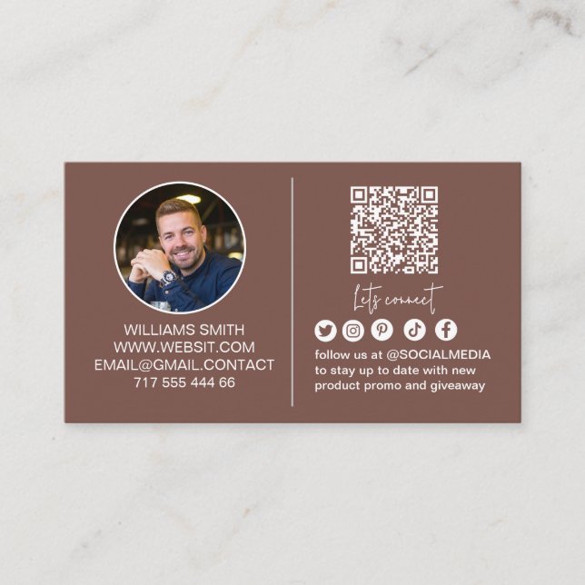 Carte De Visite Connectez-vous avec nous Code QR de médias sociaux (Devant)