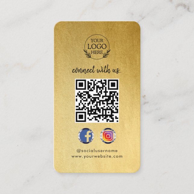 Carte De Visite Connectez-vous avec nous | Code QR des médias soci (Devant)