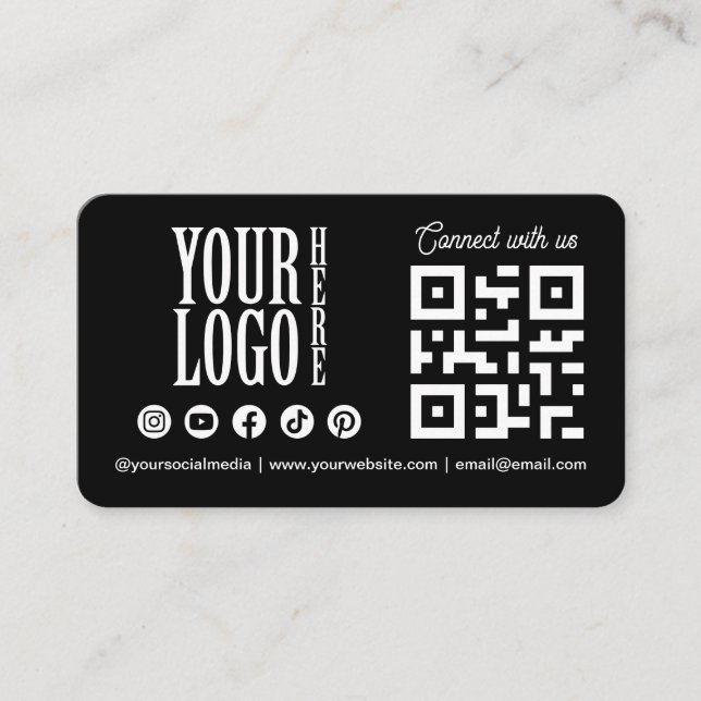 Carte De Visite Connectez-vous avec nous Code QR des médias sociau (Devant)