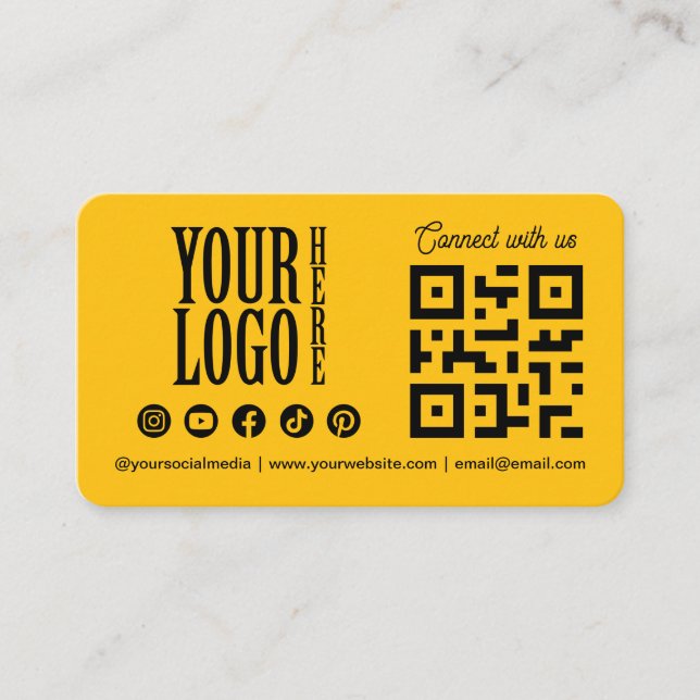 Carte De Visite Connectez-vous avec nous Code QR des médias sociau (Devant)