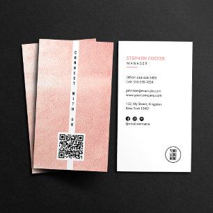 Carte De Visite Connectez-vous avec nous Code QR Logo blanc des mé