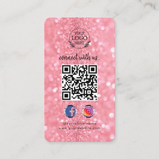 Carte De Visite Connectez-vous avec nous | Code QR personnalisé po (Devant)