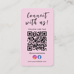 Carte De Visite Connectez-vous avec nous Facebook Instagram Qr Cod