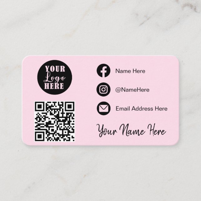 Carte De Visite Connectez-vous avec nous | Médias sociaux QR (Devant)