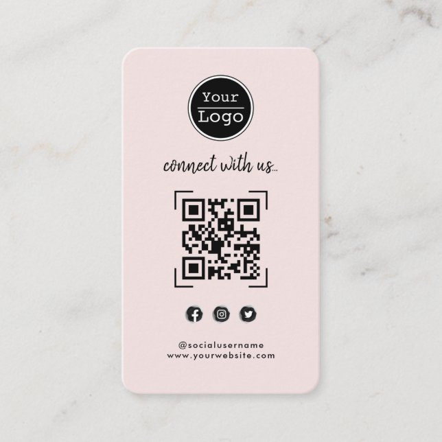 Carte De Visite Connectez-vous avec nous | Médias sociaux QR Code  (Devant)