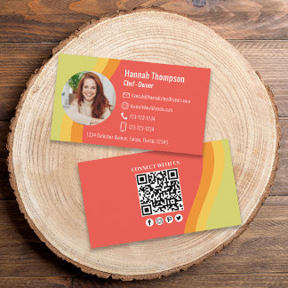 Carte De Visite Connectez-vous avec nous | Photo moderne couleur c