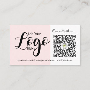 Carte De Visite Connectez-vous avec nous : Pink Social Media QR Co