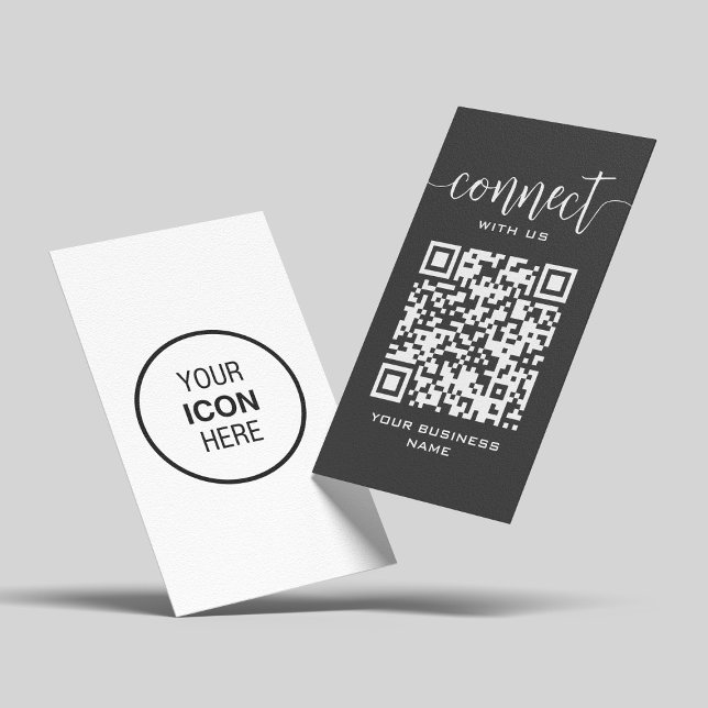 Carte De Visite Connectez-vous avec nous Qr Code gris foncé modern (Créateur téléchargé)