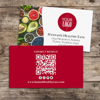 Carte De Visite Connectez-vous avec nous | QR Code Logo simple Pho