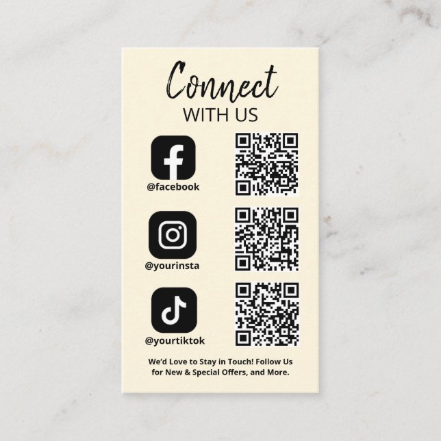 Carte De Visite Connectez-vous avec nous Social Media Code QR (Devant)
