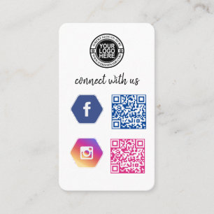 Carte De Visite Connectez-vous avec nous Social Media QR Code