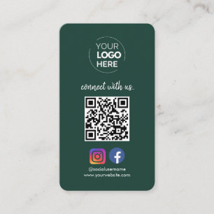 Carte De Visite Connectez-vous avec nous Social Media QR Code Em