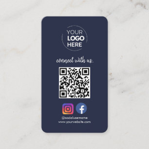 Carte De Visite Connectez-vous avec nous Social Media QR Code Ma