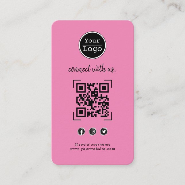 Carte De Visite Connectez-vous avec nous | Social Media QR Code Ro (Devant)