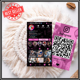 Carte De Visite Connectez-vous avec nous sur Instagram Entraîneur