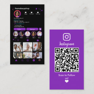 Carte De Visite Connectez-vous avec nous sur Instagram Purple M