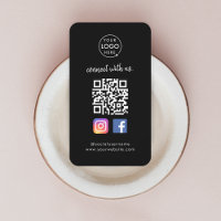 Connectez-vous sur les médias sociaux QR Code Noir