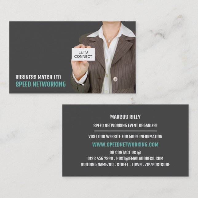 Carte De Visite Connectons-nous, accélérons l'organisateur d'événe (Devant / Derrière)
