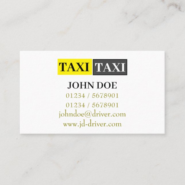 Carte De Visite Connexion à la cabine jaune (Devant)