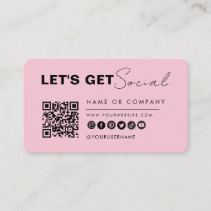 Carte De Visite Connexion Minimale Avec Nous Code Qr Moderne Rose