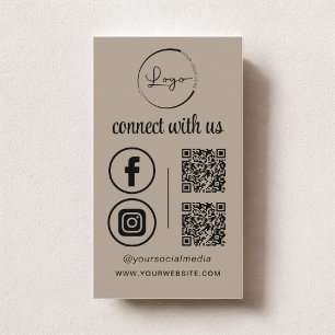 Carte De Visite Connexion QR neutre avec le logo d'entreprise amér