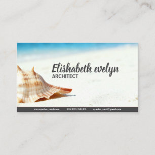 Carte De Visite Conque solitaire sur un rivage immaculé
