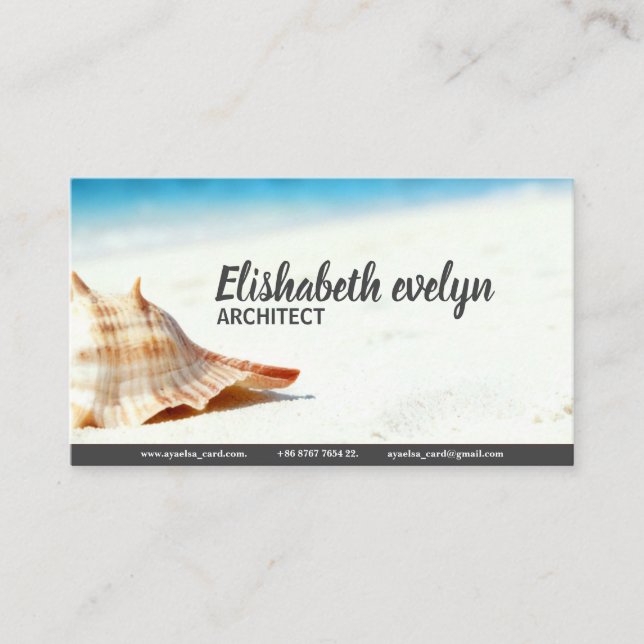 Carte De Visite Conque solitaire sur un rivage immaculé (Devant)