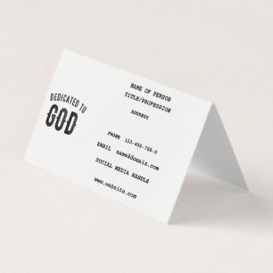 CARTE DE VISITE CONSACRÉ À DIEU TEXTE NOIR PERSONNALISABLE COOL