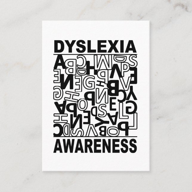 Carte De Visite Conscientisation de la dyslexie Enseignants Élèves (Devant)