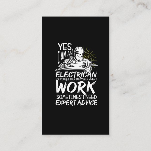 Carte De Visite Conseil amusant des électriciens Expert en électro (Devant)