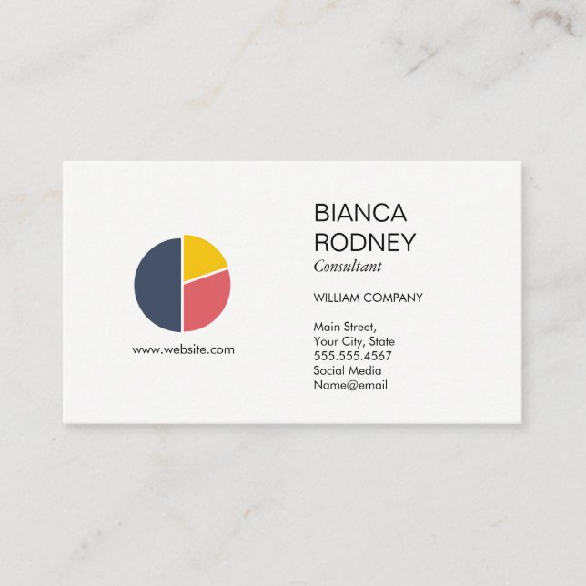 Carte De Visite Conseil marketing | Points d'analyse des graphique (Devant)