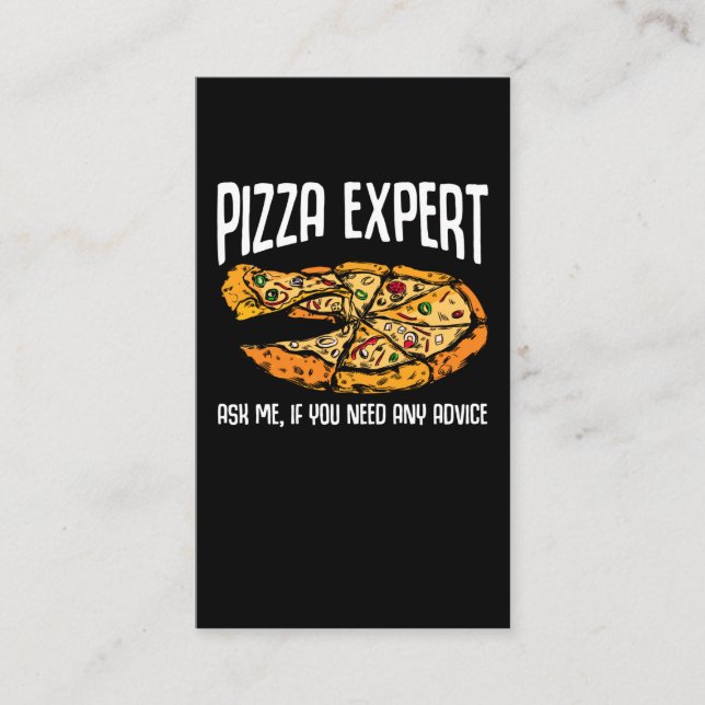 Carte De Visite Conseil Pizza Expert Drôle Pizza (Devant)