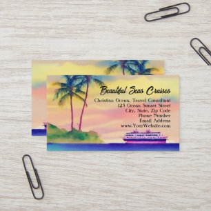 Carte De Visite Conseiller Agent de Voyage pour Vacances Croisière