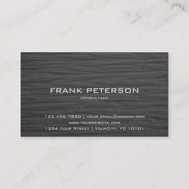 Carte De Visite Conseiller blanc noir duplex texturisé minimaliste (Dos)