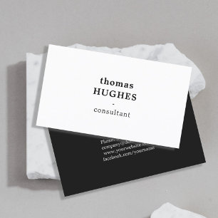 Carte De Visite Conseiller blanc noir élégant moderne