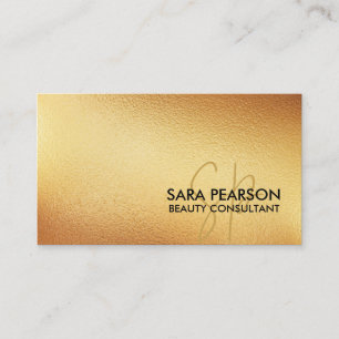 Carte De Visite Conseiller en beauté Monogramme en or faux