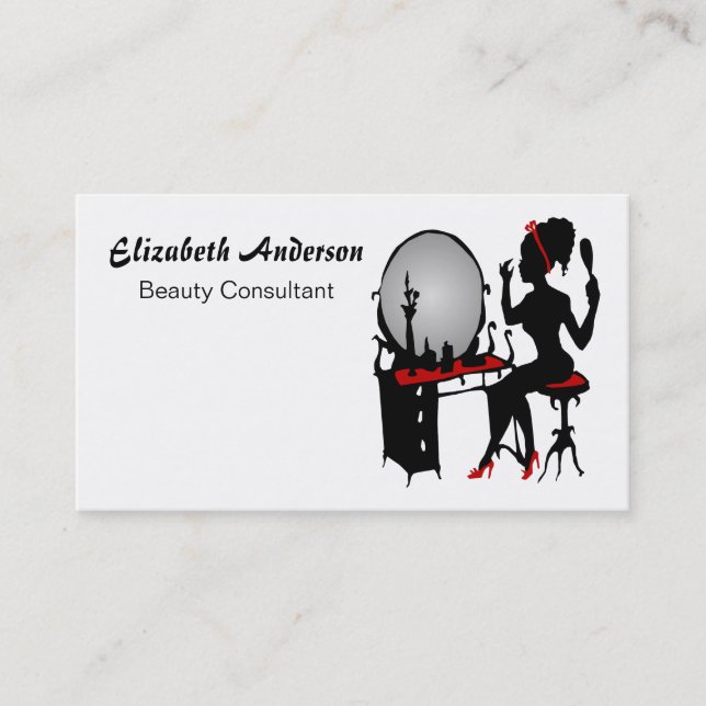 Carte De Visite Conseiller en beauté Vanity Rouge (Devant)
