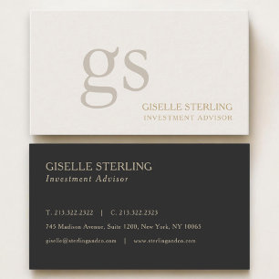 Carte De Visite Conseiller en Investissement Monogramme Profession