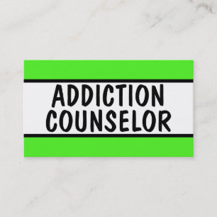 Carte De Visite Conseiller en toxicomanie Neon Green