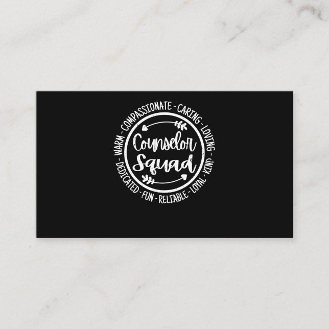 Carte De Visite Conseiller Escouade École Counsling Enseignant Vin (Devant)