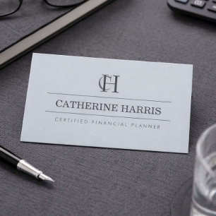Carte De Visite Conseiller financier à monogramme professionnel Sl