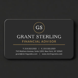 Carte De Visite Conseiller Financier Black Gold Professionnel
