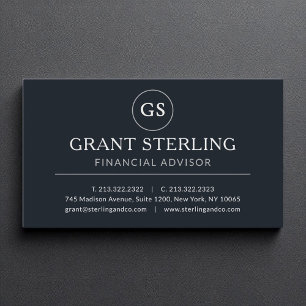 Carte De Visite Conseiller financier Black Silver Luxe